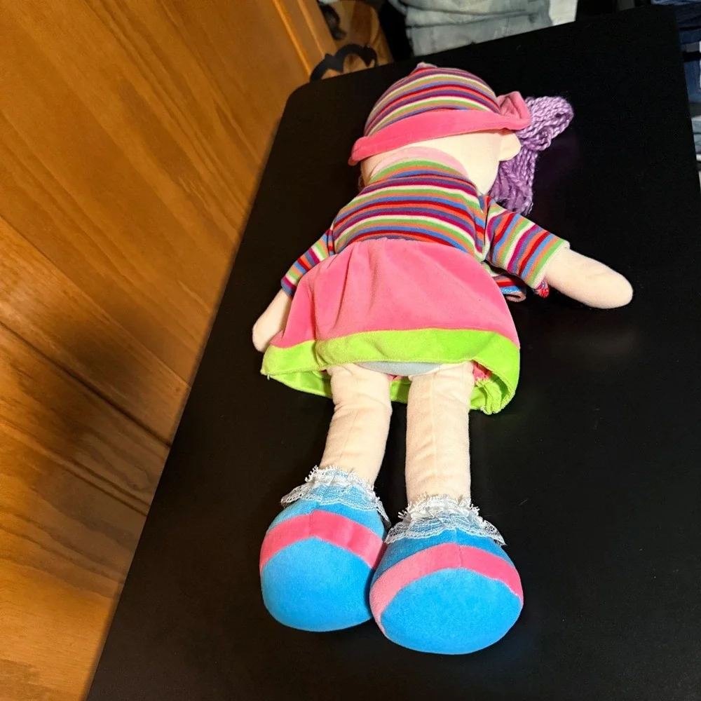 Colorbok Plush Rag Doll Kids 18in Pink Purple Yarn‎ Hair Berry Theme